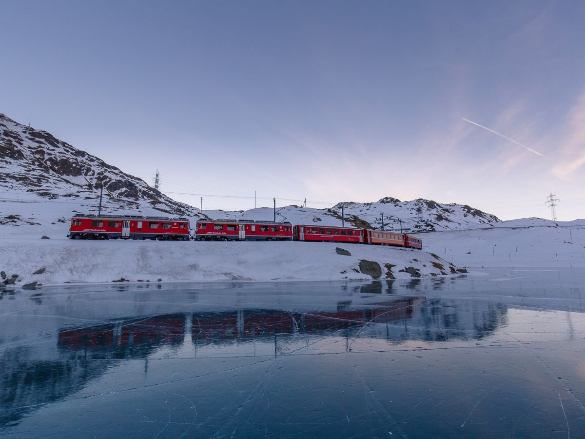 Trenino rosso ad Ospizio Bernina