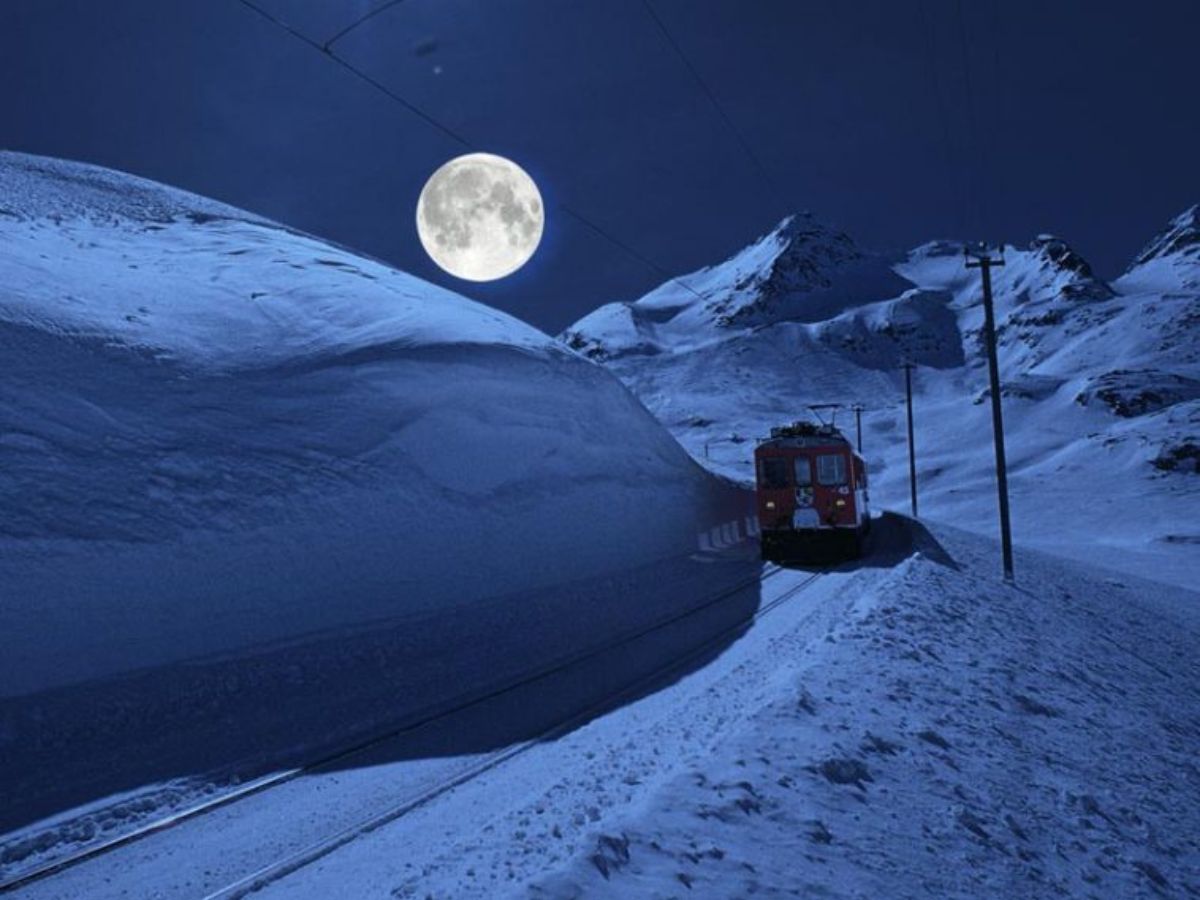 Giro del plenilunio sul Bernina Express