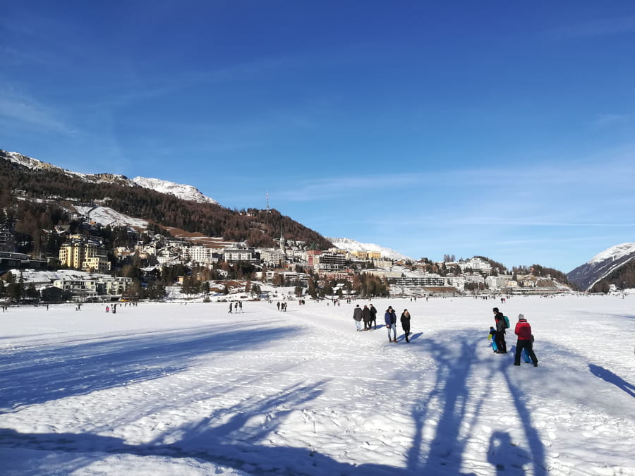 Due passi sul lago ghiacciato di St.Moritz